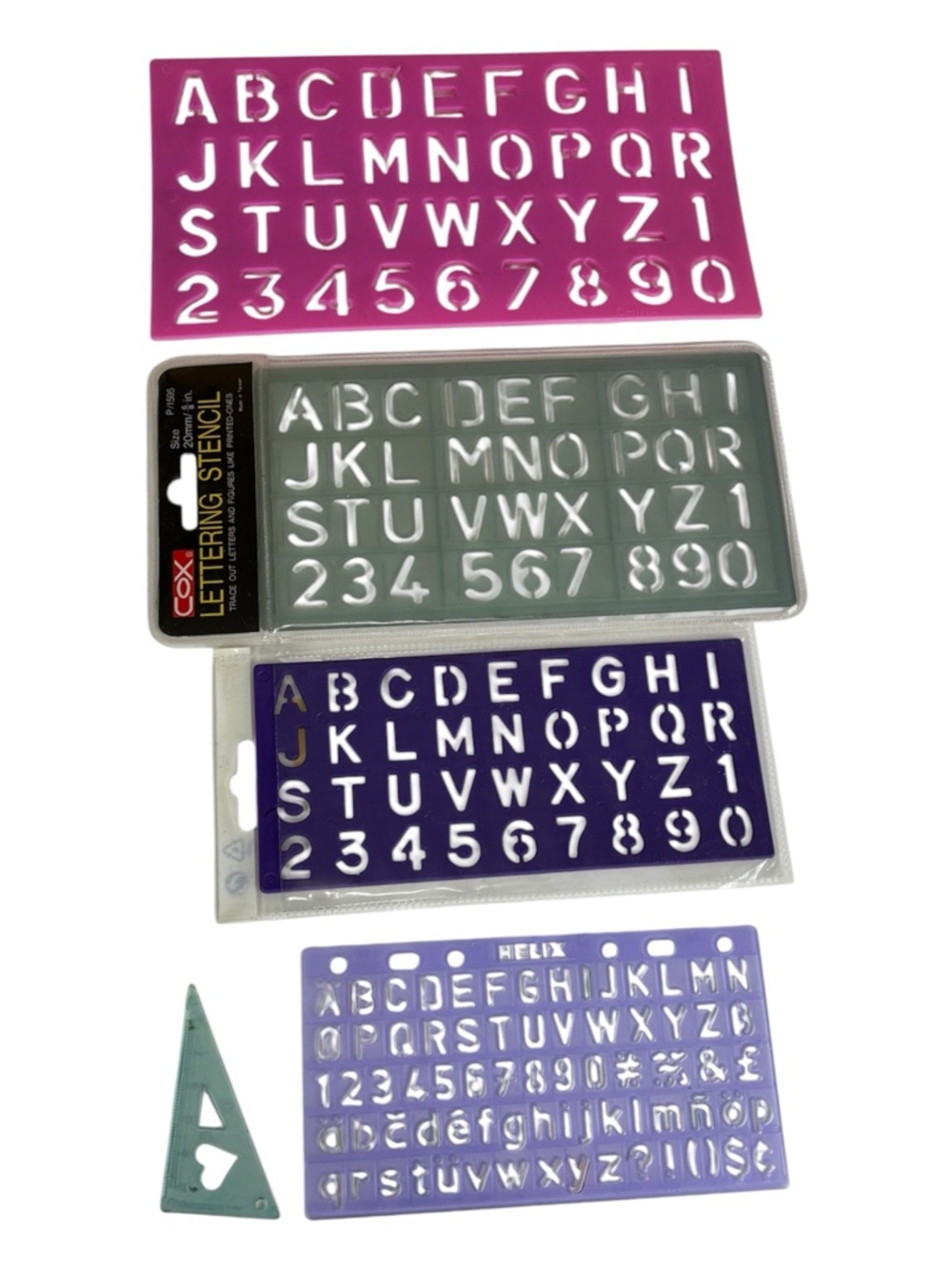 VTG Letters and Number  shapes Stencil lot of 5